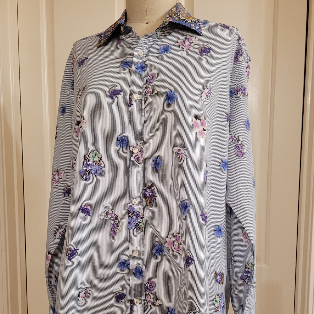 Etro Mens Dress Shirt Size 44